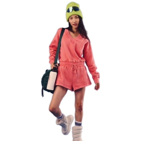 FP Movement by Free People Pants - Free People FP Movement Intercept Romper NWOT Hibiscus Pink Small